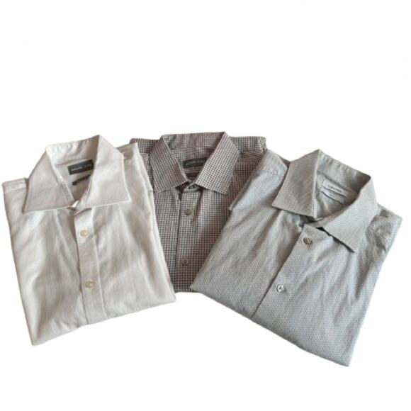 GUC Michael Kors & Calvin Klein Slim Dress Shirts - Set of 3. Size 16.5, 34/35. - Picture 1 of 8